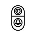 Intercom door ring bell icon vector outline illustration Royalty Free Stock Photo