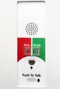Intercom for emergency communication in a subway car Royalty Free Stock Photo