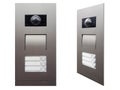 Intercom, entry phone call. Set front view and side view. Isolated