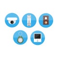 Intercom flat icon set