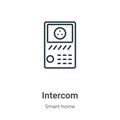 Intercom outline vector icon. Thin line black intercom icon, flat vector simple element illustration from editable smart house Royalty Free Stock Photo