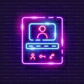 Intercom panel neon sign. Vector illustration for design. Security system. Smart home concept Royalty Free Stock Photo