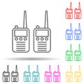 Intercom police radio multi color style icon. Simple thin line, outline vector of artifical icons for ui and ux, website or mobile