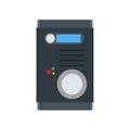Intercom system design button bell device vector icon. Surveillance wireless display panel. Remote control door