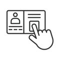 Intercom system, icon in line design. Communication, security, audio, video, doorbell, intercom on white background Royalty Free Stock Photo