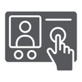 Intercom telephone glyph icon, communication and electronic, phone sign, vector graphics, a solid pattern on a white