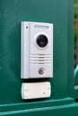 An intercom with a video camera and a microphone. Royalty Free Stock Photo