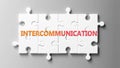 Intercommunication complex like a puzzle - pictured as word Intercommunication on a puzzle to show that it can be difficult and