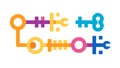 Interconnected Abstract Key Icons for Digital Solutions, vector design Generative AI Royalty Free Stock Photo
