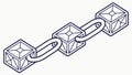 Interconnected Blockchain Cube Chain Structure, vector design Generative AI Royalty Free Stock Photo