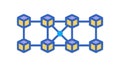 Interconnected Blockchain Network Cubes Technology Vector, vector design Generative AI Royalty Free Stock Photo