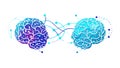 Interconnected Brains, Collaboration and Idea Exchange, vector design Generative AI Royalty Free Stock Photo