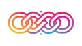 Interconnected chain link gradient design, abstract pattern element, vector design Generative AI Royalty Free Stock Photo