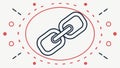 Interconnected Chain Link, Unity and Strength. vector design Generative AI Royalty Free Stock Photo