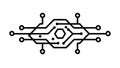 Interconnected Circuit Icon: Digital Data Network Symbol, vector design Generative AI Royalty Free Stock Photo