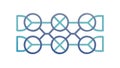 Interconnected Circular and Rectangular Pattern, Abstract Grid, vector design Generative AI Royalty Free Stock Photo