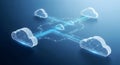 Interconnected clouds representing modern digital network infrastructure and cloud computing Royalty Free Stock Photo