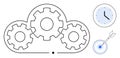Cloud Cogwheels Representing Collaboration, Efficiency, and Goal Setting Concept Royalty Free Stock Photo