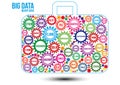 Interconnected colored big data technology gears