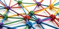 Interconnected Colorful Ropes Network Concept Royalty Free Stock Photo