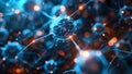 Interconnected Cyber Cells and Neural Connections: Tech-Themed Abstract Background. Concept