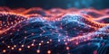 Interconnected Cyber Network Grid with Particle Connections: Tech-Savvy Digital Backdrop. Concept