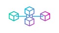 Interconnected Data Blocks, Blockchain and Technology Network, vector design Generative AI Royalty Free Stock Photo