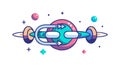 Interconnected data chain. Blockchain and digital security. vector design Generative AI Royalty Free Stock Photo