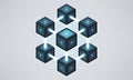 Interconnected Data Cubes Royalty Free Stock Photo