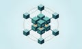 Interconnected Data Cubes Royalty Free Stock Photo