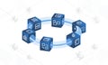 Interconnected Data Cubes Royalty Free Stock Photo