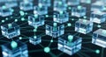 Interconnected data cubes network Royalty Free Stock Photo