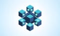Interconnected Data Cubes Royalty Free Stock Photo