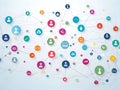 Interconnected Data Driven Customer Relationship Management Concepts in Contemporary Abstract Infographic Design