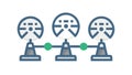 Interconnected Data Nodes for Network Architecture, vector design Generative AI Royalty Free Stock Photo