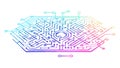 Interconnected Digital Circuit Pattern, Symbolizing Technology AI, vector design Generative AI Royalty Free Stock Photo