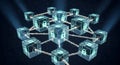 Interconnected digital cubes forming a futuristic network struct Royalty Free Stock Photo