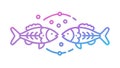 Interconnected Fish Network, Marine Ecosystem Icon, vector design Generative AI Royalty Free Stock Photo