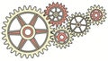 Interconnected Gear Set for Mechanical Engineering, vector design Generative AI Royalty Free Stock Photo