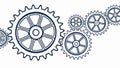 Interconnected Gear System: Industry, Innovation, and Teamwork, vector design Generative AI Royalty Free Stock Photo