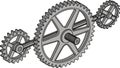 Interconnected Gear Train: Complex Mechanical System, vector design Generative AI Royalty Free Stock Photo