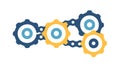 Interconnected Gears and Chain Link Concept, vector design Generative AI Royalty Free Stock Photo