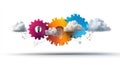 Interconnected Gears Cloud Computing Ideas Innovation Teamwork Technology Royalty Free Stock Photo