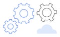 Interconnected Gears and Cloud Symbol for Process Optimization and Cloud Integration Royalty Free Stock Photo