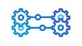 Interconnected Gears and Cogs Icon, Technology and Systems, vector design Generative AI Royalty Free Stock Photo