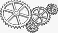 Interconnected Gears and Cogs, Symbolizing Teamwork and Engineering, vector design Generative AI Royalty Free Stock Photo