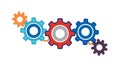 Interconnected Gears and Cogs Vector Illustration for Engineering, vector design Generative AI Royalty Free Stock Photo