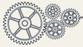 Interconnected Gears and Cogwheels: Mechanical Systems Design, vector design Generative AI Royalty Free Stock Photo