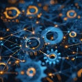 Interconnected gears system connected as social network part. Generative AI