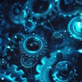Interconnected gears system connected as social network part. Generative AI